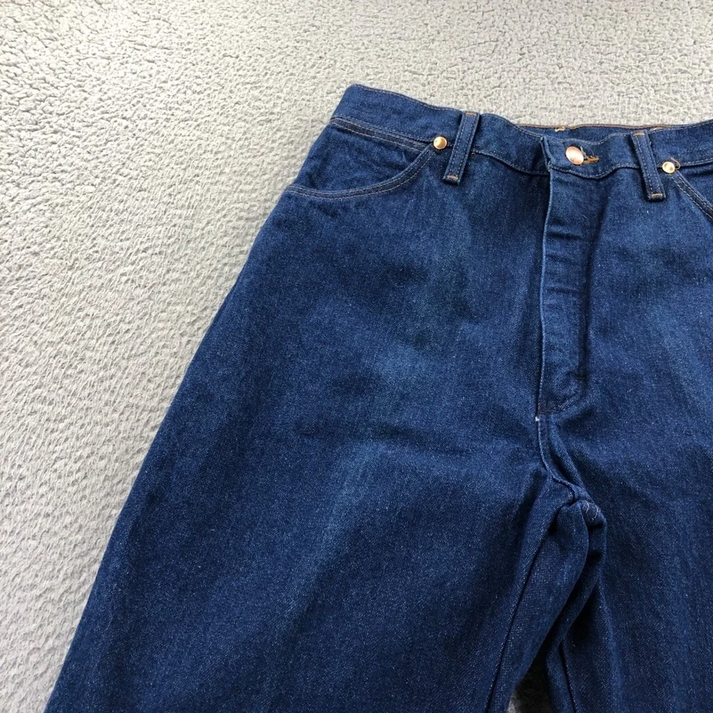 Vintage Wrangler Jeans Womens 12 (Fits 29x36) 90s Cowboy Cut Blue Denim USA MADE - Picture 4 of 13